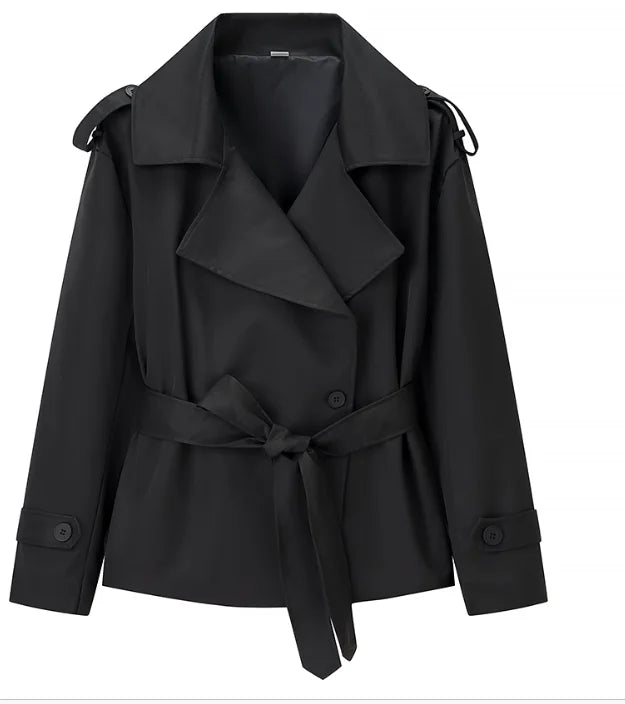 Belted Double-Breasted Trench Jacket - Isabella Mae