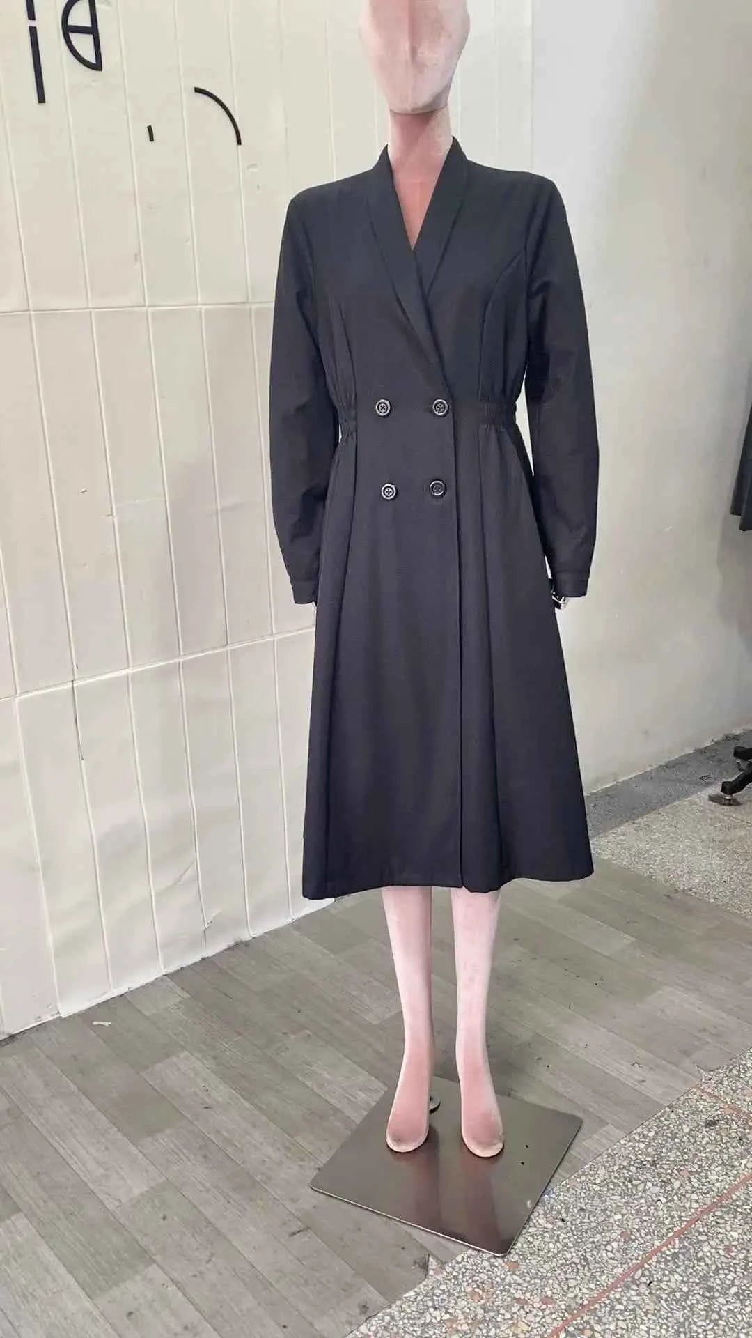 Fitted Double-Breasted Trench Coat