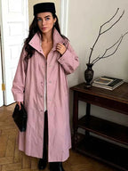 Longline Stand Collar Trench Coat