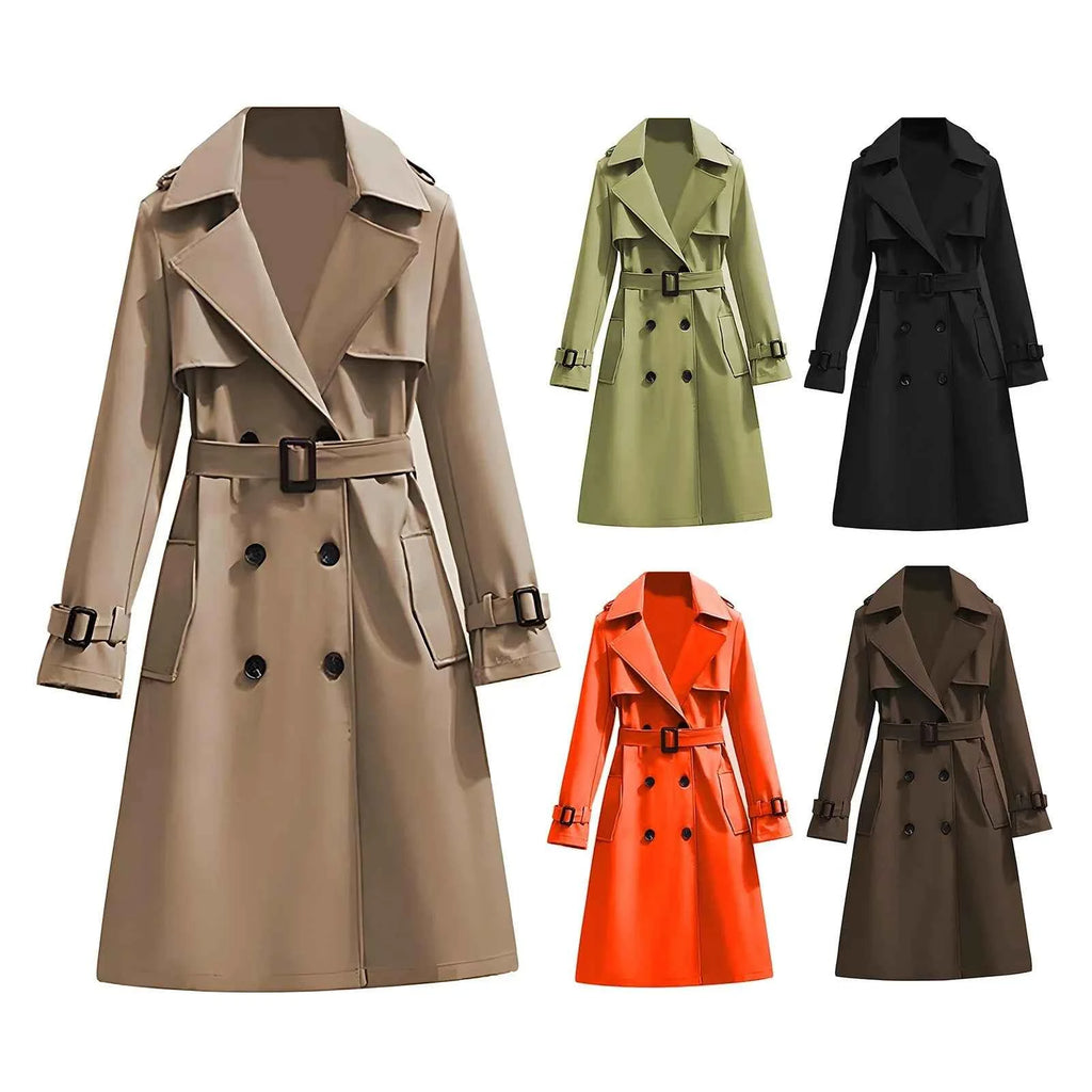 Belted Double-Breasted Trench Coat