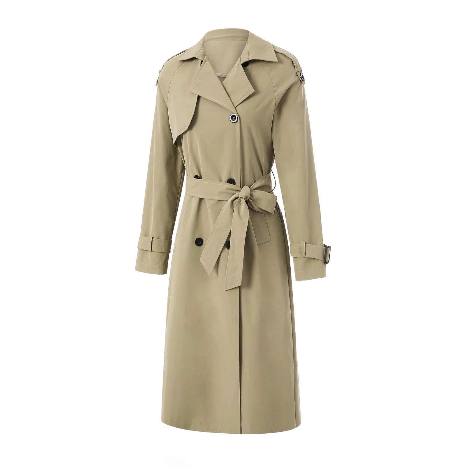 Belted Double-Breasted Trench Coat - Isabella Mae