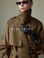 Belted Double-Breasted Trench Coat