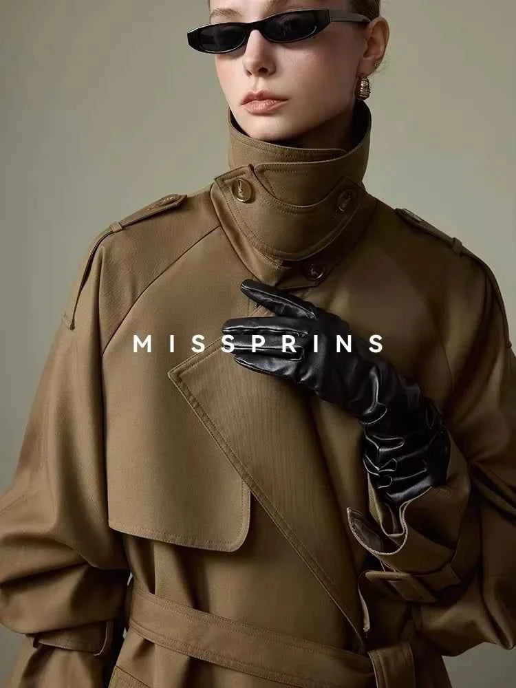 Belted Double-Breasted Trench Coat