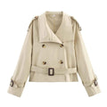 Cropped Double-Breasted Trench Coat