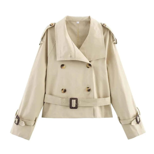 Cropped Double-Breasted Trench Coat