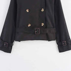 Cropped Double-Breasted Trench Coat