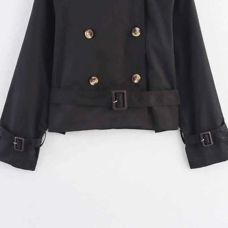 Cropped Double-Breasted Trench Coat