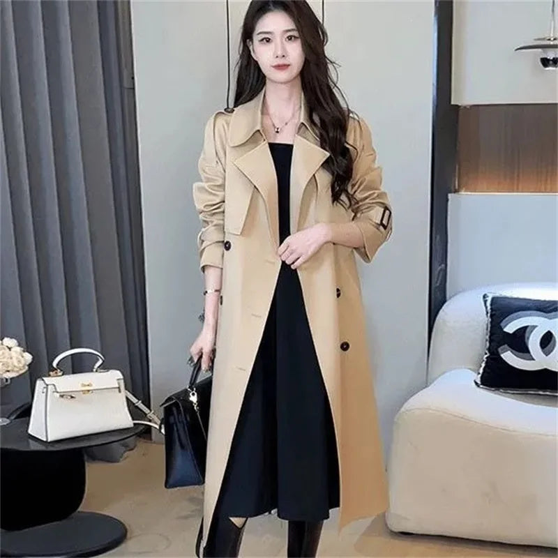 Belted Double-Breasted Trench Coat - Isabella Mae