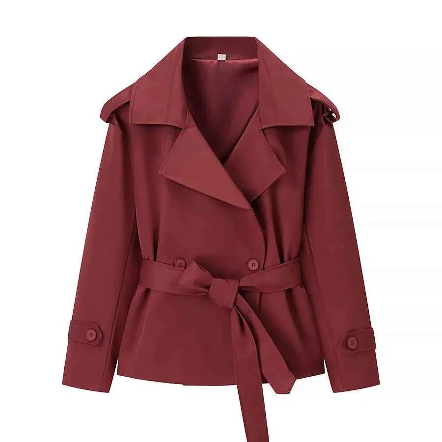 Belted Cropped Trench Jacket