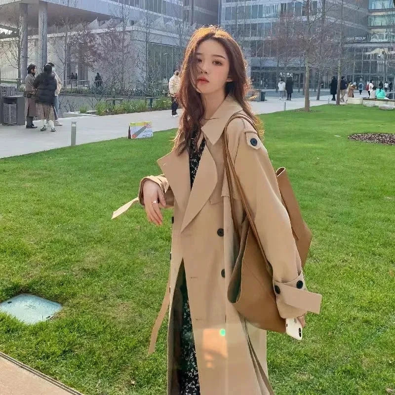 Belted Double-Breasted Trench Coat - Isabella Mae