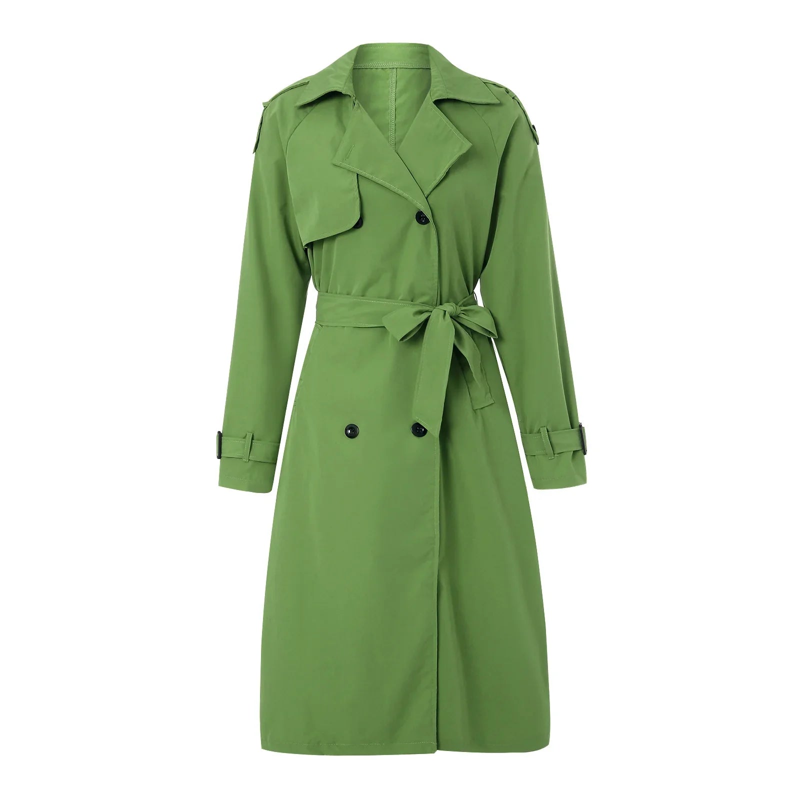 Belted Double-Breasted Trench Coat - Isabella Mae