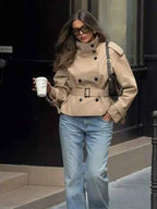 Belted Cropped Trench Coat