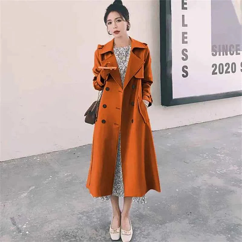 Belted Double-Breasted Trench Coat