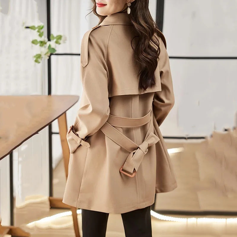 Belted Double-Breasted Trench Coat - Isabella Mae
