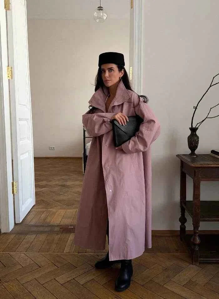 Longline Stand Collar Trench Coat