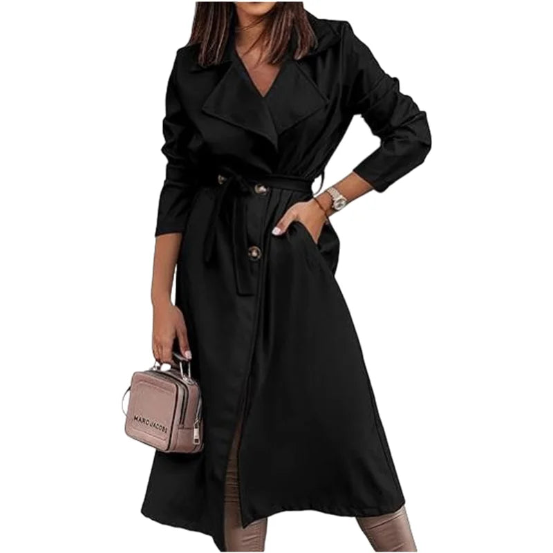 Double-Breasted Belted Trench Coat - Isabella Mae