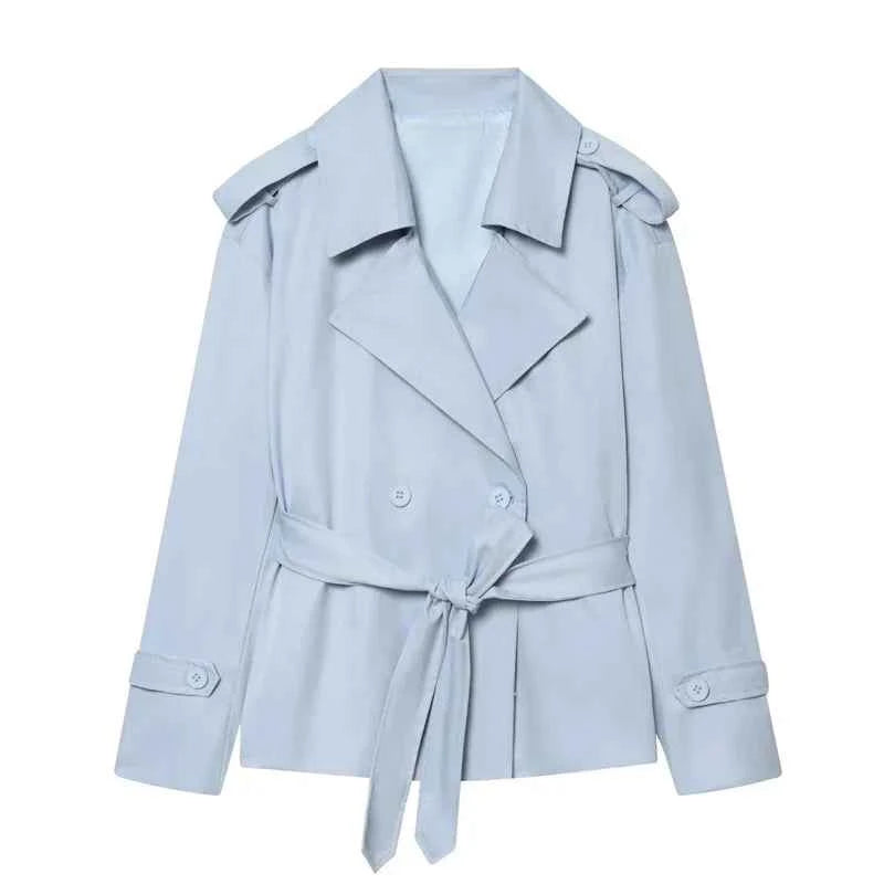 Belted Short Trench Coat