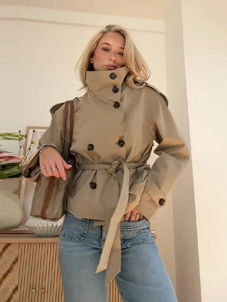 Short Belted Trench Coat - Isabella Mae