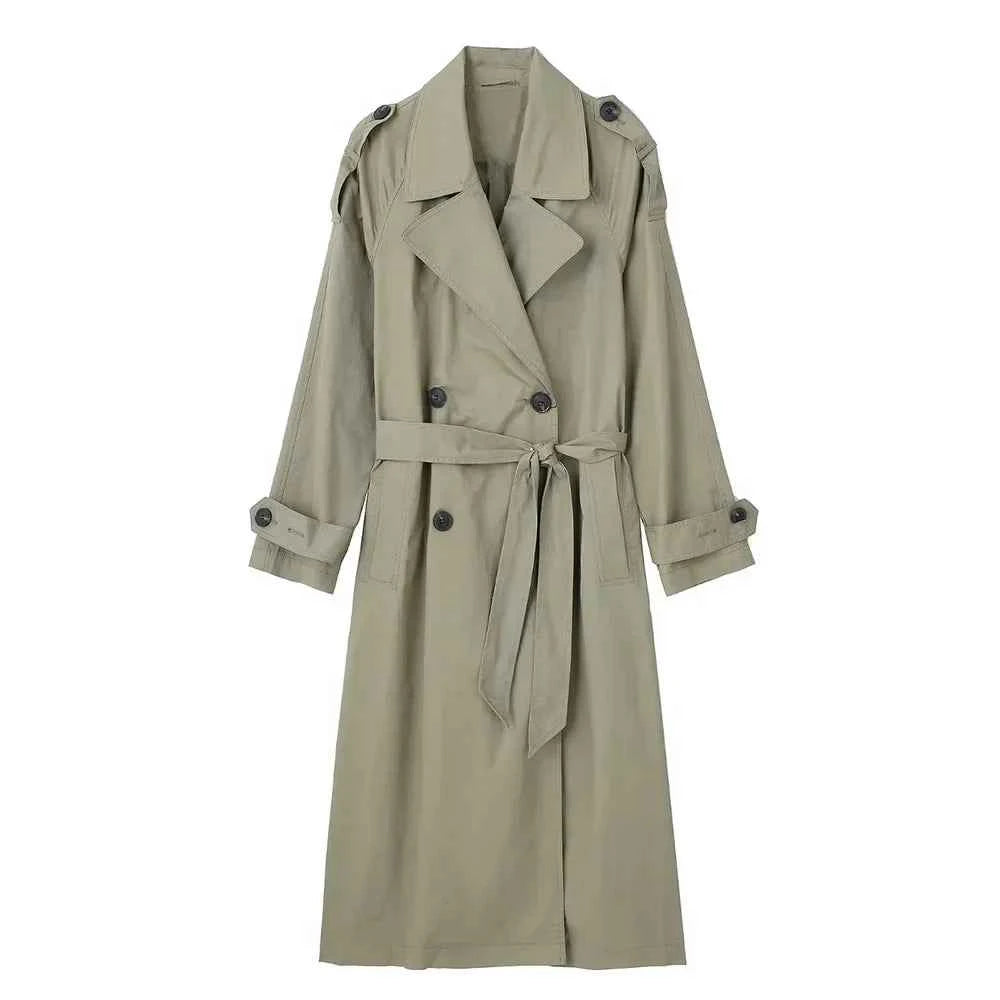 Belted Double-Breasted Trench Coat