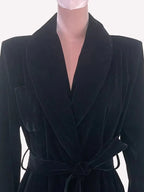 Velvet Belted Trench Coat - Isabella Mae