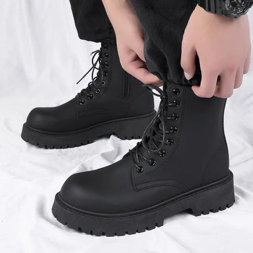 Men's Black Combat Ankle Boots