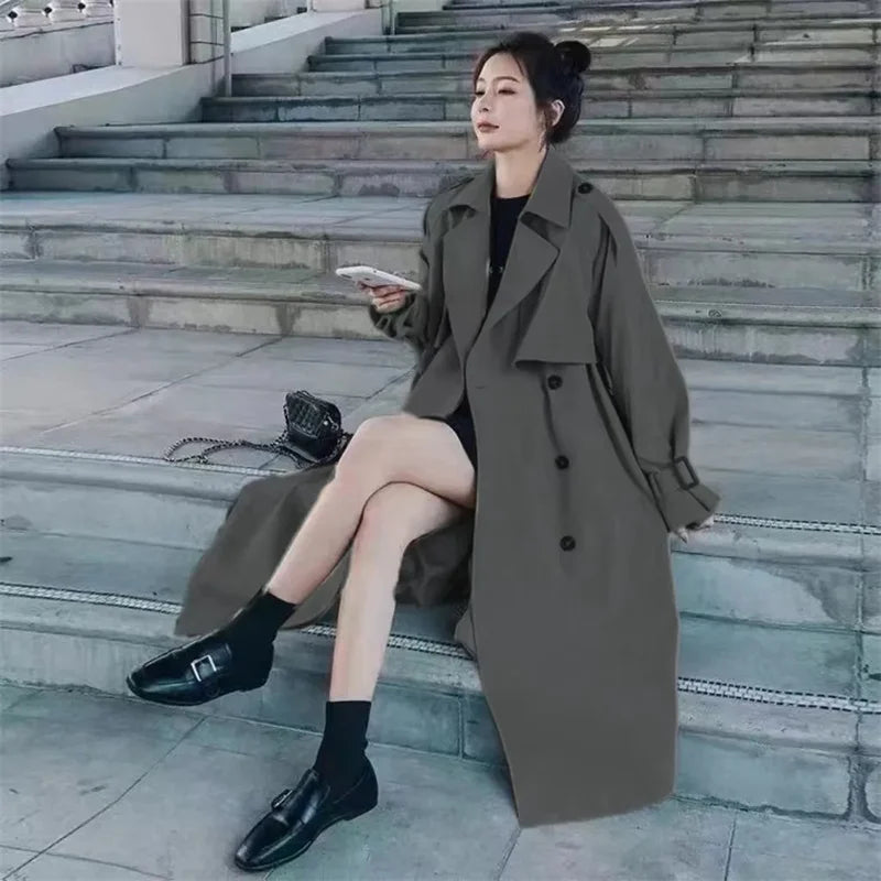 Belted Double-Breasted Trench Coat - Isabella Mae
