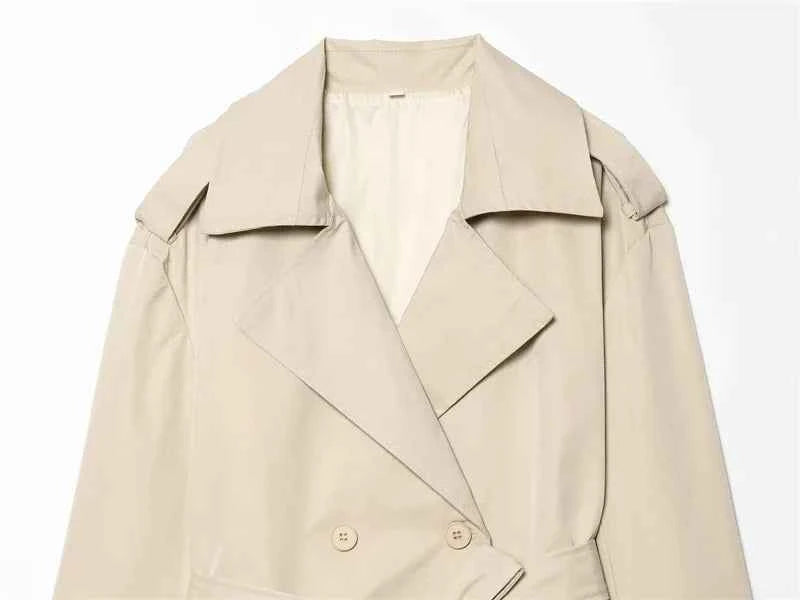 Belted Short Trench Coat