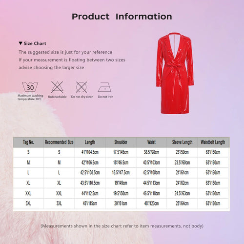 Wet-Look Belted Trench Coat
