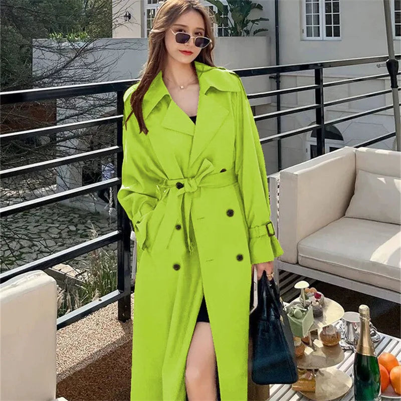 Belted Long Trench Coat - Isabella Mae