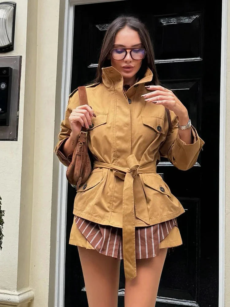 Belted Utility Jacket & Mini Skort Set - Isabella Mae