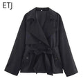 Belted Short Trench Coat