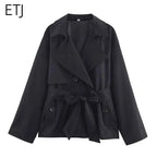 Belted Short Trench Coat