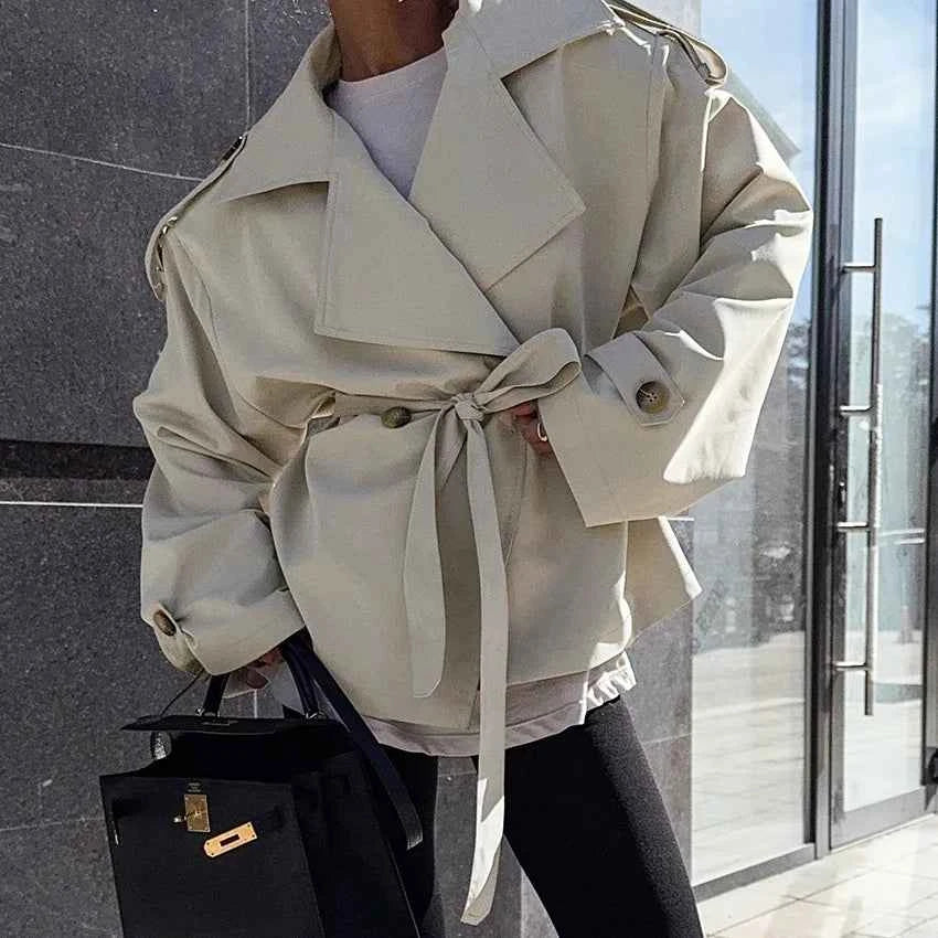 Belted Short Trench Jacket