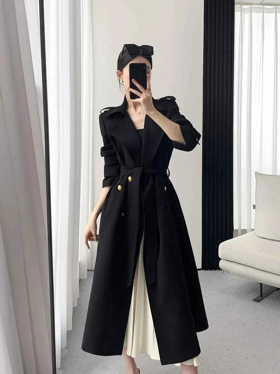 Gold Button Trench Coat
