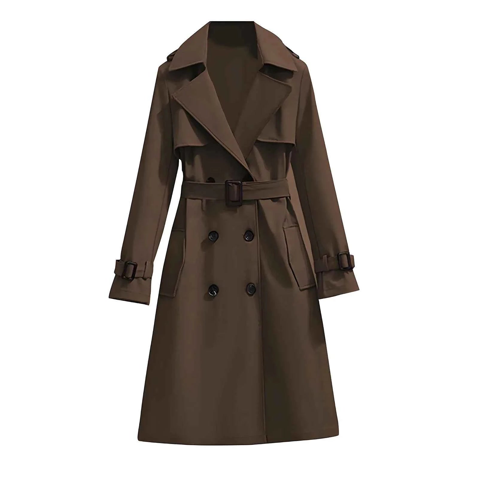Belted Double-Breasted Trench Coat