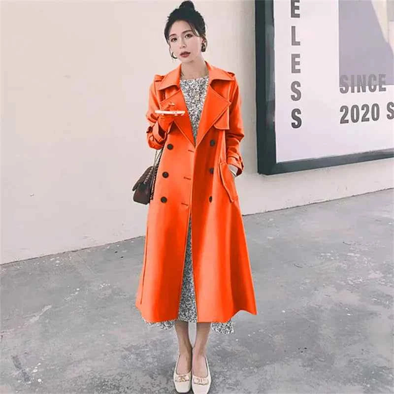 Belted Double-Breasted Trench Coat