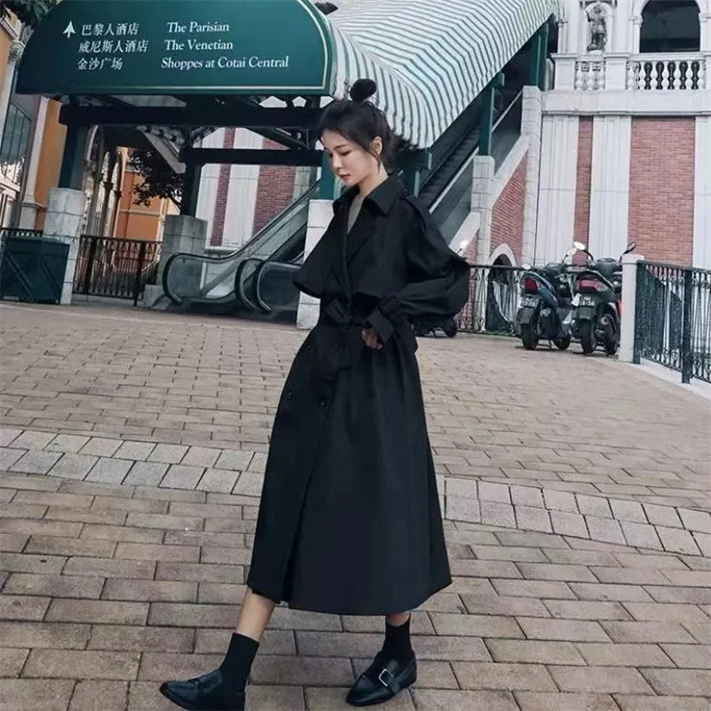Belted Double-Breasted Trench Coat - Isabella Mae