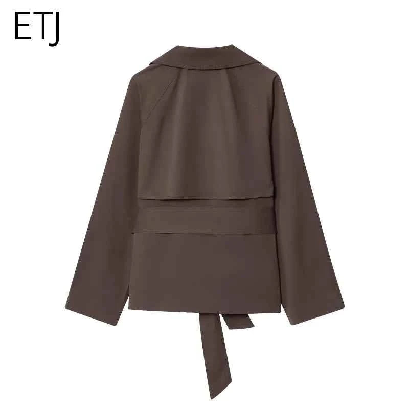 Belted Short Trench Coat