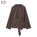 Belted Short Trench Coat