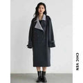 Contrast Lapel Trench Coat