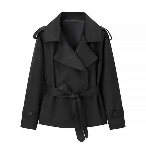 Belted Cropped Trench Jacket