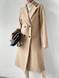 Longline Double-Breasted Lapel Coat - Isabella Mae