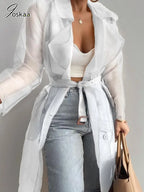 Sheer Longline Trench Coat - Isabella Mae
