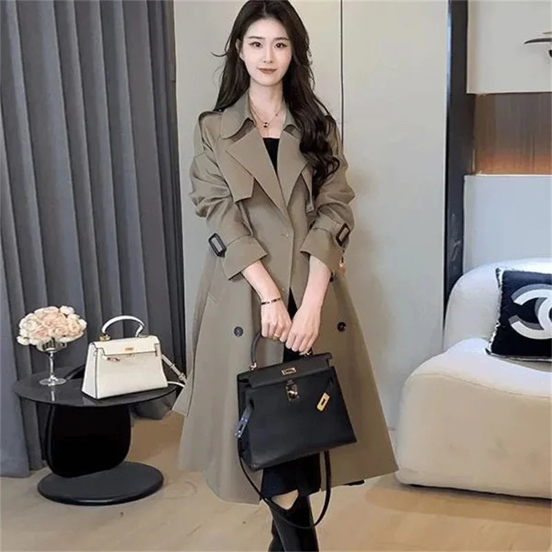 Belted Double-Breasted Trench Coat - Isabella Mae