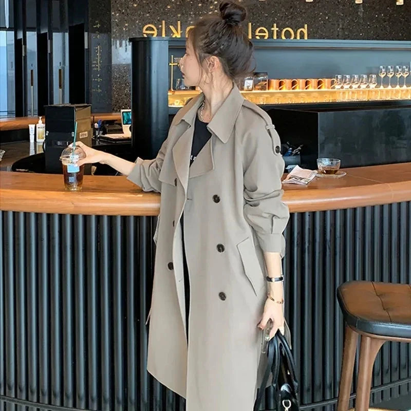 Belted Double-Breasted Trench Coat - Isabella Mae