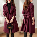 Belted A-Line Trench Coat