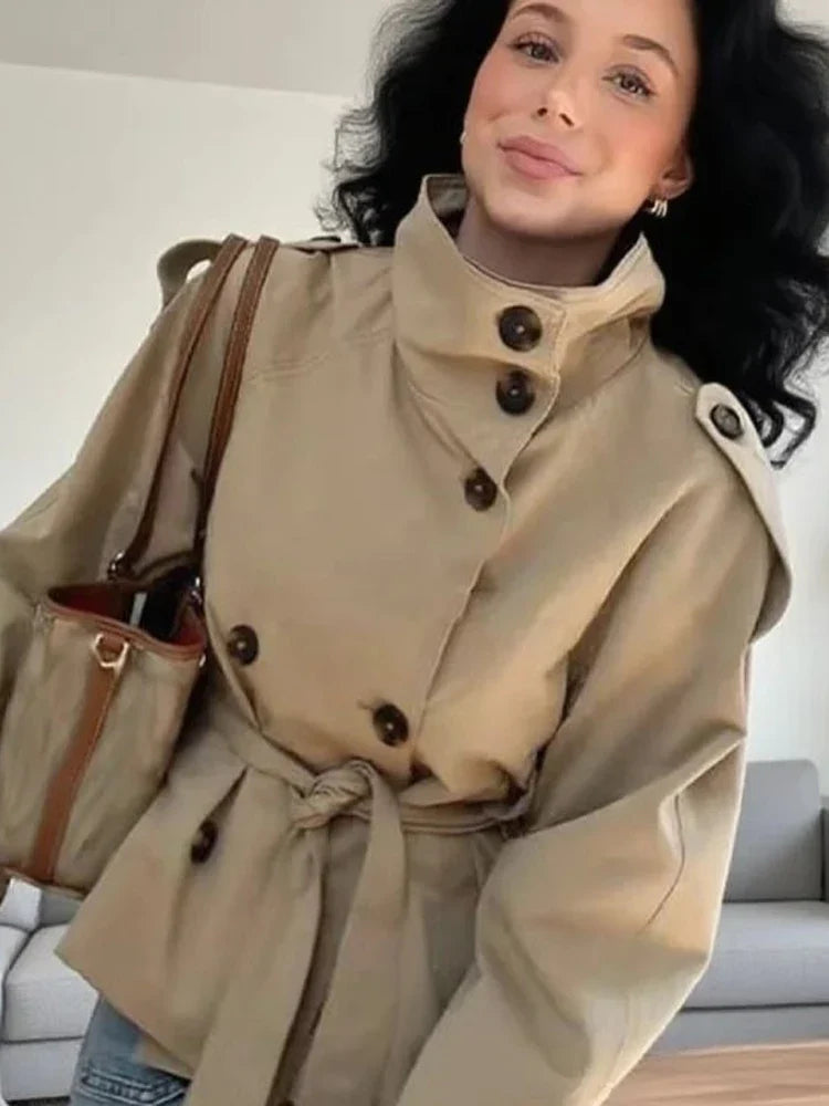 Short Belted Trench Coat - Isabella Mae