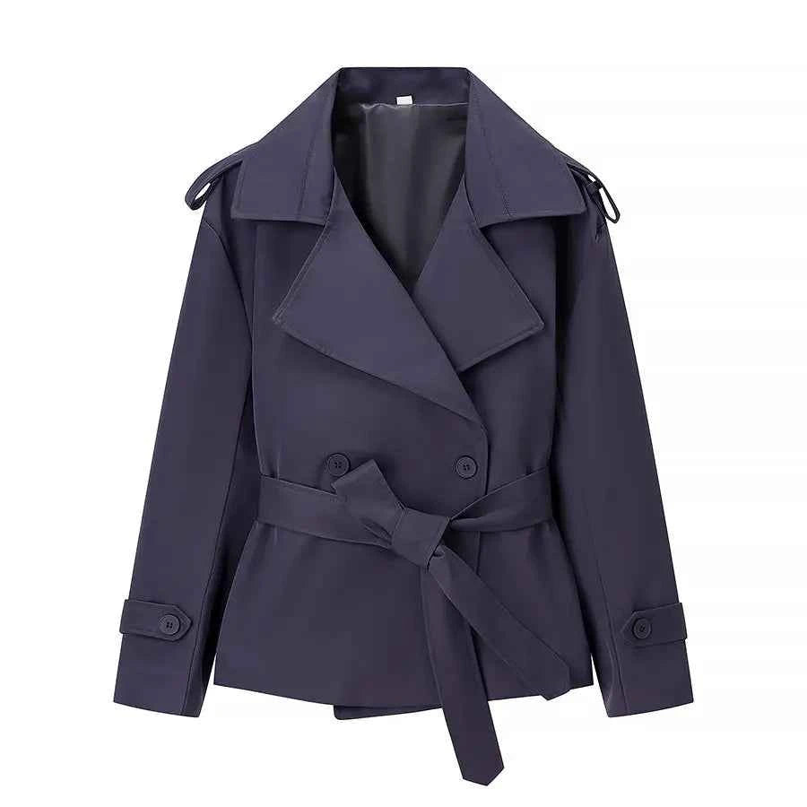 Belted Cropped Trench Jacket