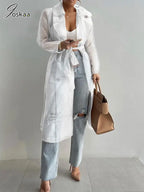 Sheer Longline Trench Coat - Isabella Mae