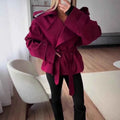 Cropped Belted Trench Jacket